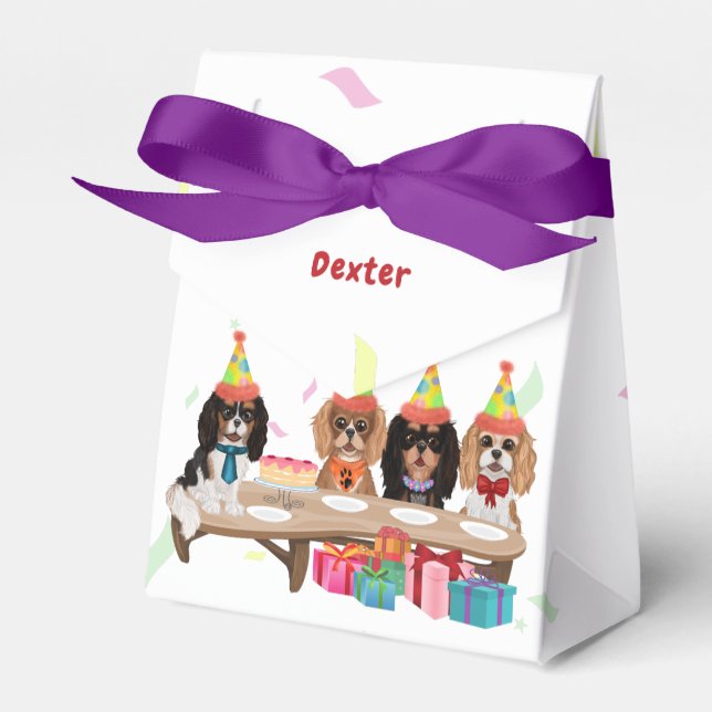 Birthday Cavalier King Charles Spaniel   Geschenkschachtel (Vorderseite)