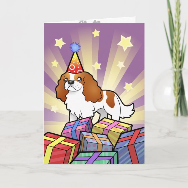 Birthday Cavalier King Charles Spaniel Karte (Vorderseite)