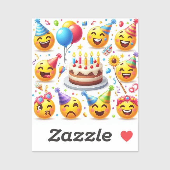 Birthday Celebration Emoji Set" Aufkleber (Blatt)