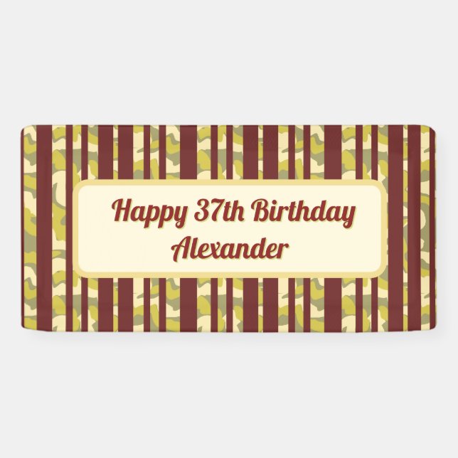 Birthday Celebration Rustic Any Age Birthday Banner (Horizontal)