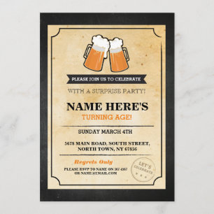 Birthday Cheers Beers Chalk Bar Einladung