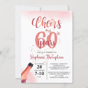 Birthday CHEERS TO # YEARS Rose Gold Script Einladung