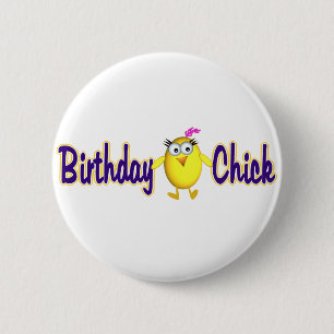 Birthday Chick Button
