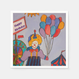 Birthday Clown Paper Napkin Serviette