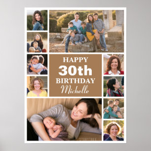Birthday Collage Foto Personalisiert Poster