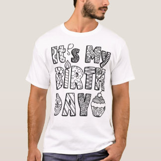 Birthday Coloring T - Shirt Doodle Art Illustratio