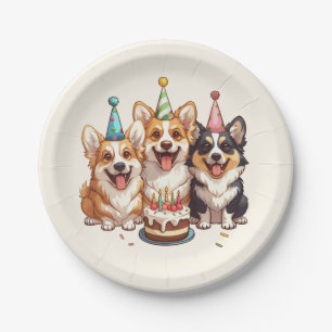 Birthday Corgi Dogs Pappteller