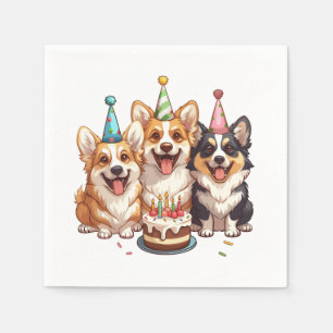 Birthday Corgi Dogs Serviette