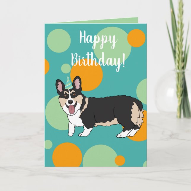 Birthday Corgi Karte (Vorderseite)