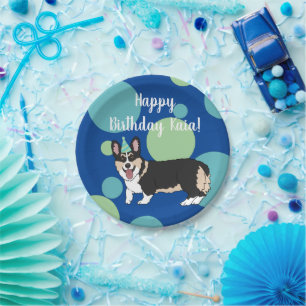 Birthday Corgi Pappteller