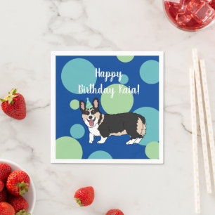 Birthday Corgi Serviette