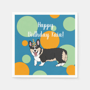 Birthday Corgi  Serviette