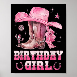 Birthday Cowgirl Western Birthday Girl Party Dekor Poster