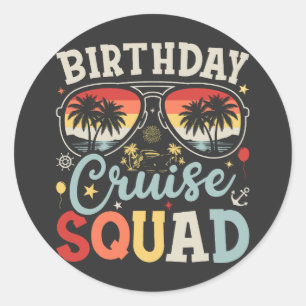 Birthday Cruise Squad Group Familienmatte Runder Aufkleber