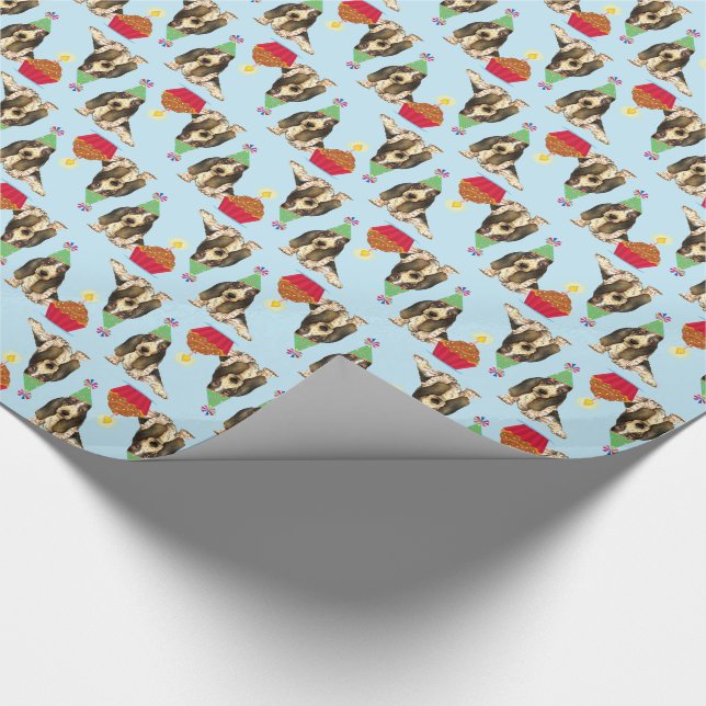 Birthday Cupcake Basset Hound Geschenkpapier (Ecke)
