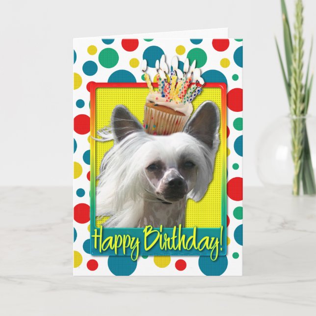 Birthday Cupcake - Chinesisch kreuz - Kahlo Karte (Vorderseite)