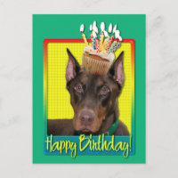 Birthday Cupcake - Doberman - Red - Rocky