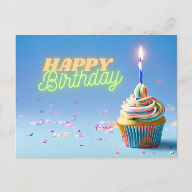 Birthday Cupcake Postkarte (Vorderseite)