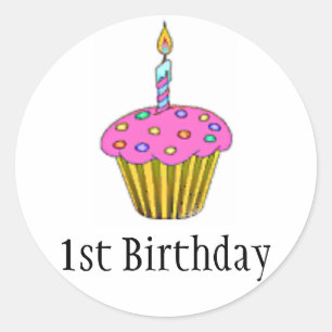 Birthday Cupcake Runder Aufkleber