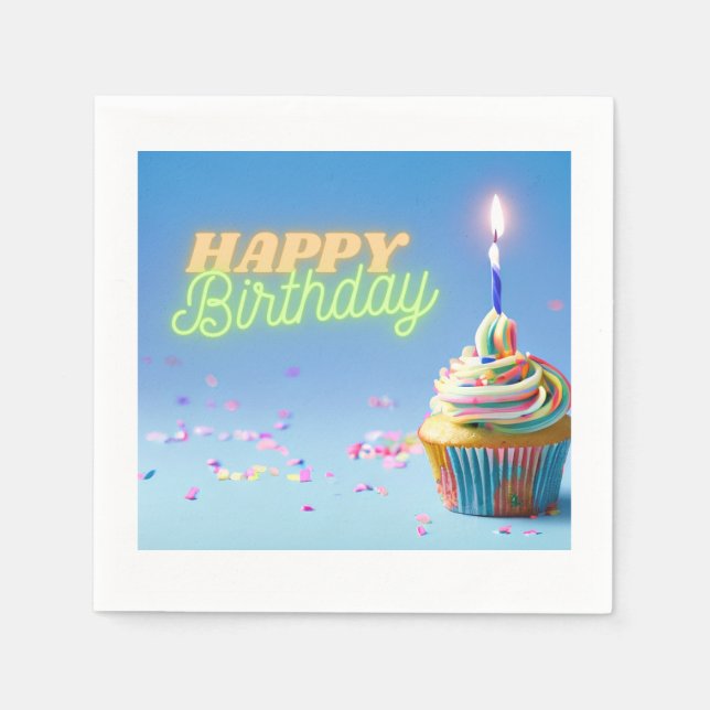 Birthday Cupcake Serviette (Vorderseite)
