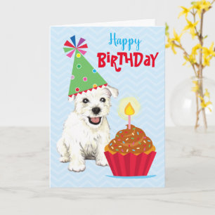 Birthday Cupcake Westie Card Karte