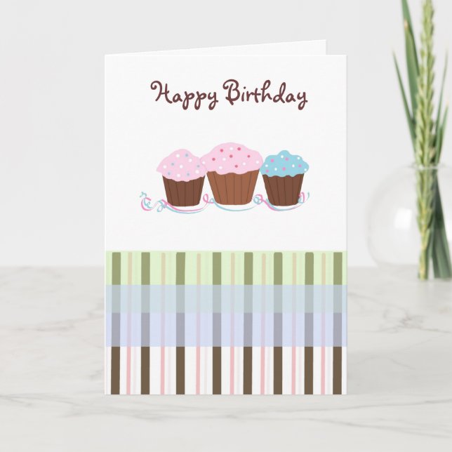 Birthday Cupcakes Karte (Vorderseite)