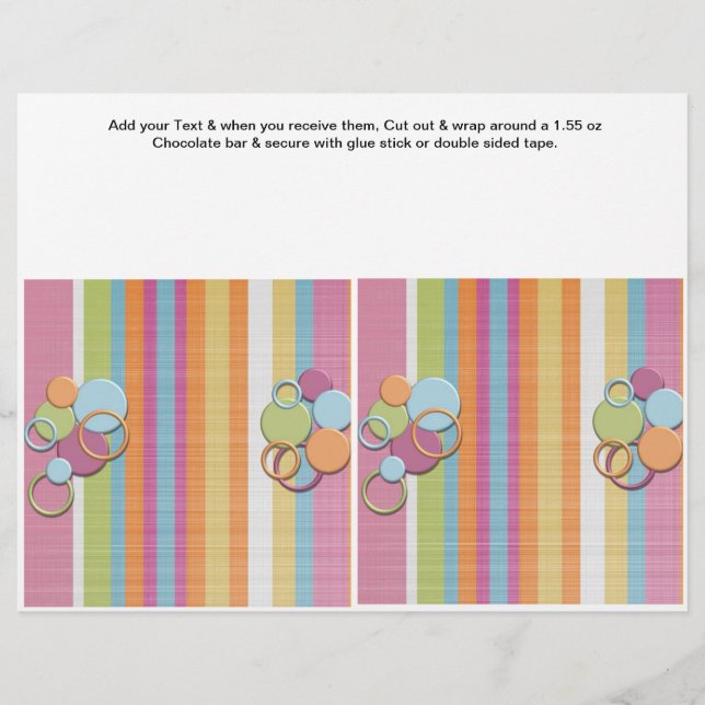 Birthday Custom Candy Bar Wrappers Gastgeschenke Flyer (Vorne)