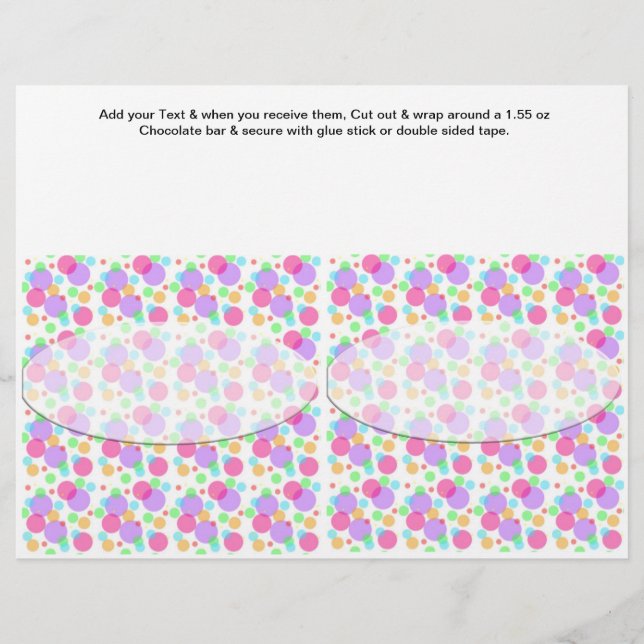 Birthday Custom Candy Bar Wrappers Gastgeschenke Flyer (Vorne)
