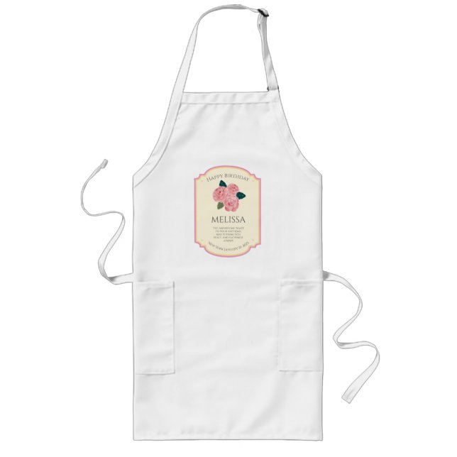 Birthday Customizable Grembiule Lange Schürze (Vorne)