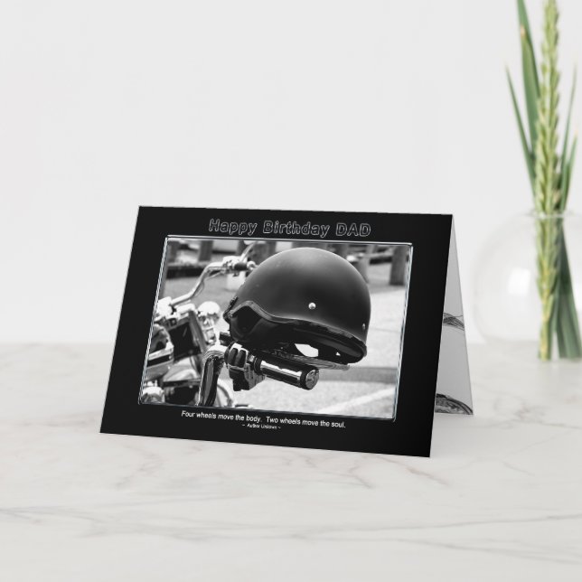 Birthday - Dad - Biker Helmet - Motorcycle Karte (Vorderseite)