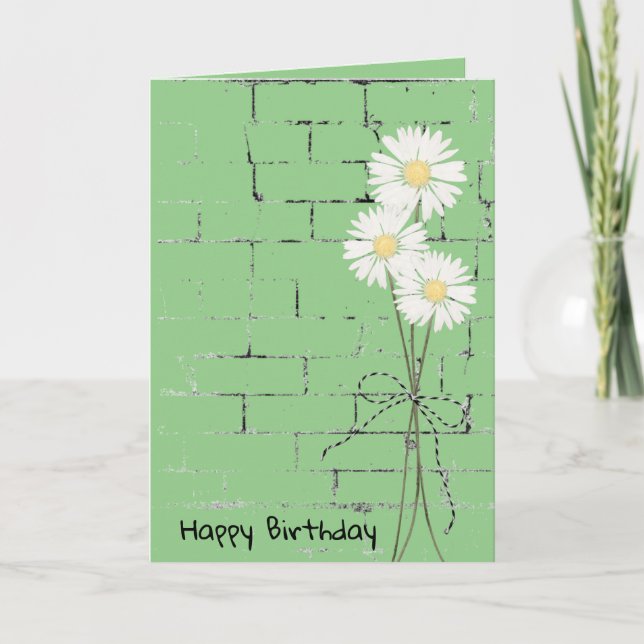 Birthday Daisy Bouquet auf Brick Karte (Vorderseite)