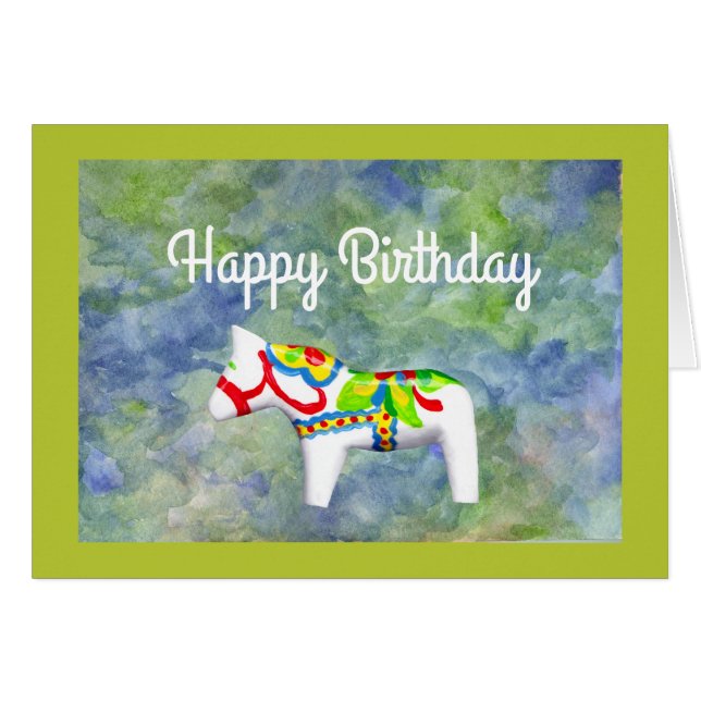 Birthday Dala Horse (Vorderseite (Horizontal))