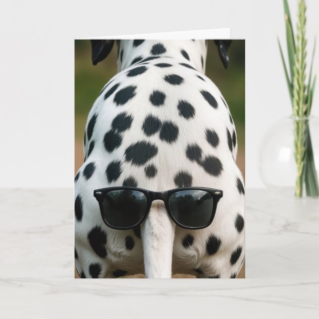 Birthday Dalmatian With Sunglasses On Tail Karte (Vorderseite)