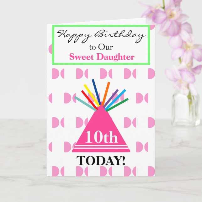 Birthday Daughter Party Hat Blume Balloons Karte (Orchidee)