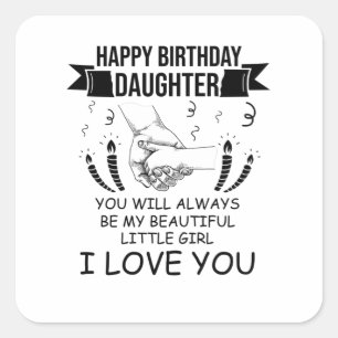 Birthday Daughter Quadratischer Aufkleber