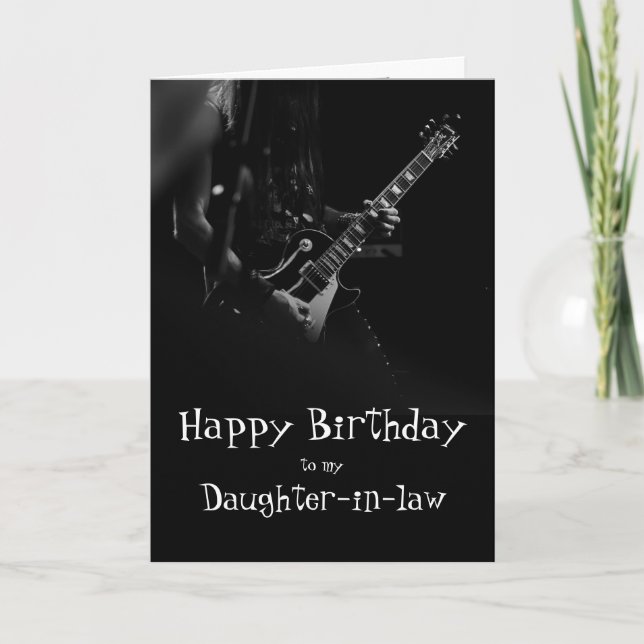 Birthday Daughter-Schwiegerfreund You Rock Music Karte (Vorderseite)