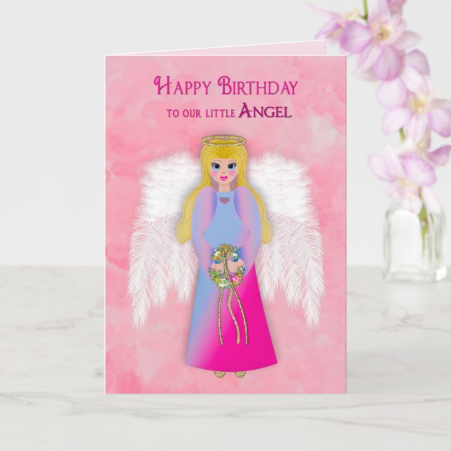Birthday Daughter Unser Engel Angelgel Engel Karte (Orchidee)