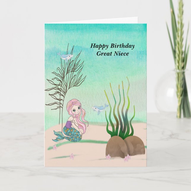 Birthday Design mit Meerjungfrau Karte (Vorderseite)