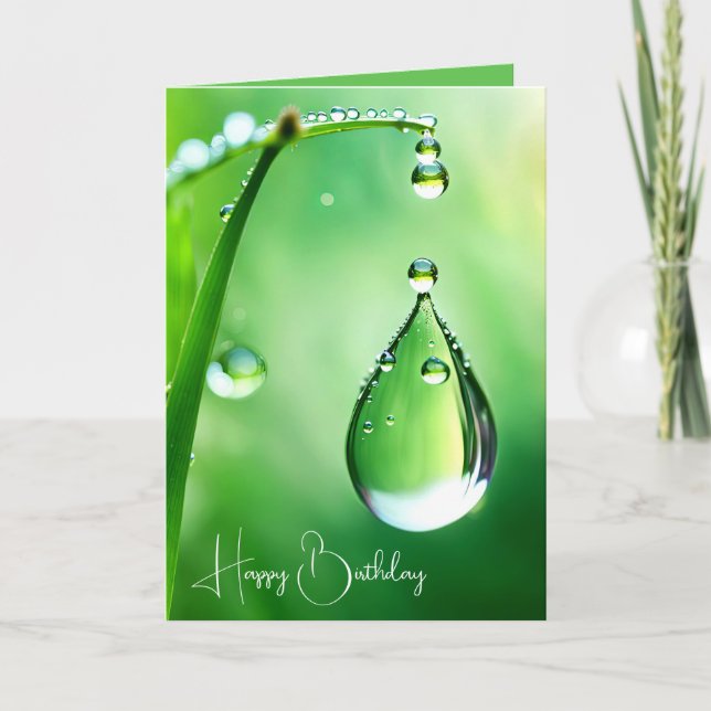 Birthday Dew Drop Karte (Vorderseite)