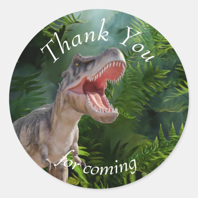 Birthday Dinosaur Dungle Jurassic World Runder Aufkleber (Vorderseite)