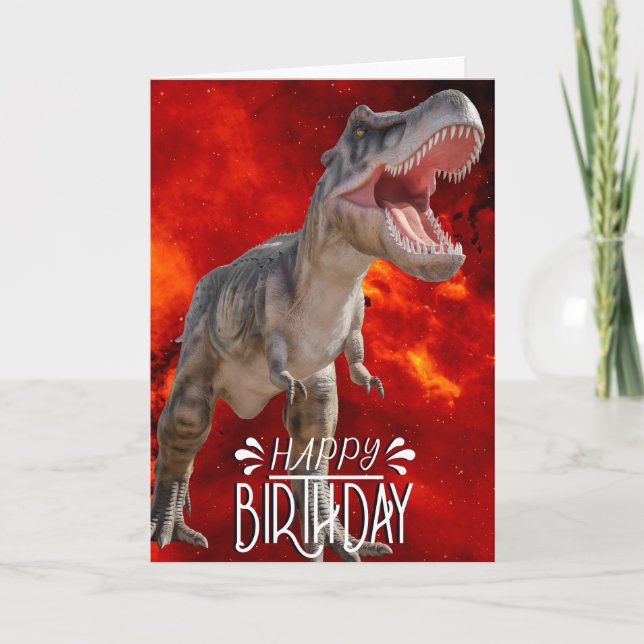 Birthday Dinosaur Fire Jurassic World Karte (Vorderseite)
