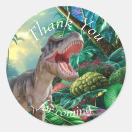 Birthday Dinosaur kids Jurassic World Runder Aufkleber