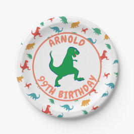 Birthday Dinosaur T Rex Kids Jurassic Prehistorisc Pappteller