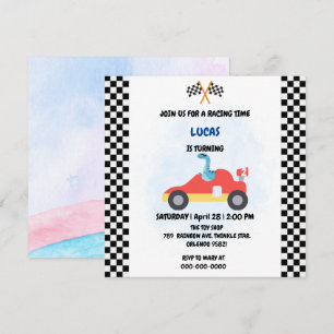 Birthday Dinosaurier Rennfahrer Red Racing Childre