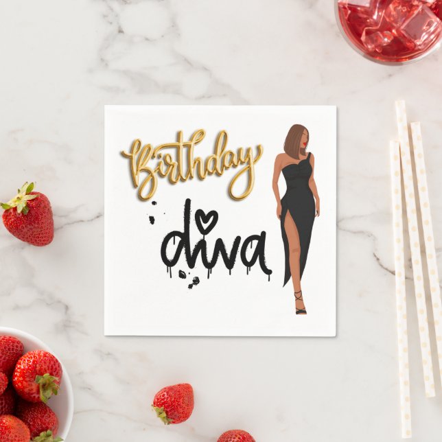 Birthday Diva Napkins Serviette (Beispiel)