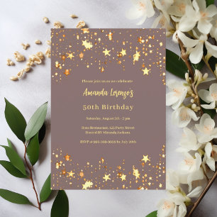 Birthday dusty maul golden stars einladung