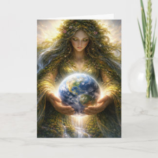 Birthday Earth Day Gaia Goddess With Planet Earth Karte