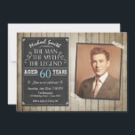 Birthday Einladung Chalkboard Rustikale Erwachsene<br><div class="desc">Wir freuen uns,  Sie zu dieser besonderen Geburtstagsfeier einzuladen! Der Mann Der Mythos Die Legende Thema.</div>