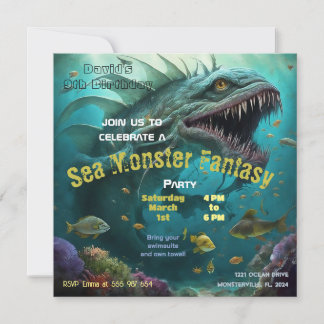 Birthday Einladung Sea Monster Fantasy