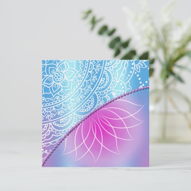 Birthday Einladung von Lace & Pearl (Stehend Vorderseite)